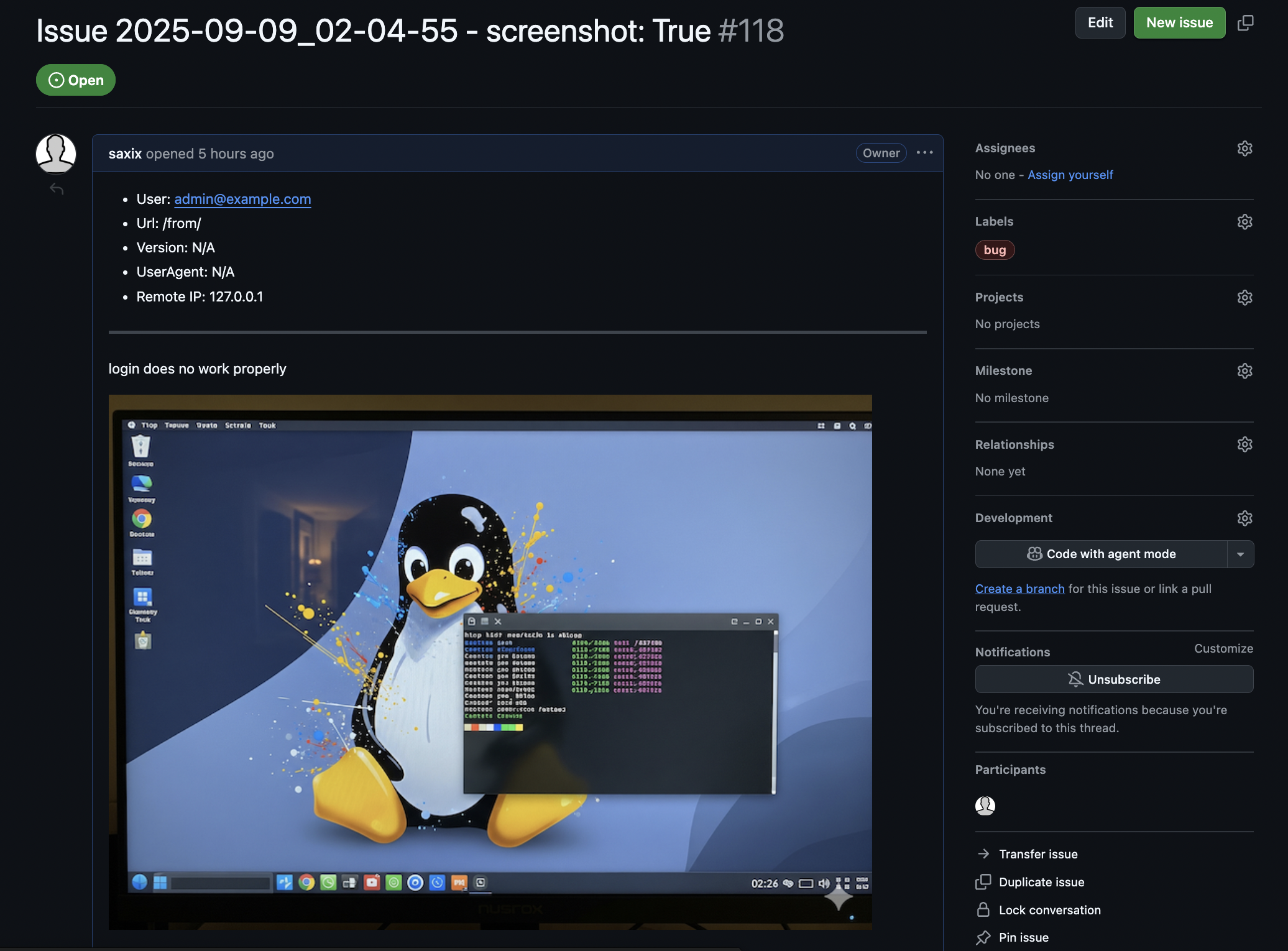 GitHub Ticket